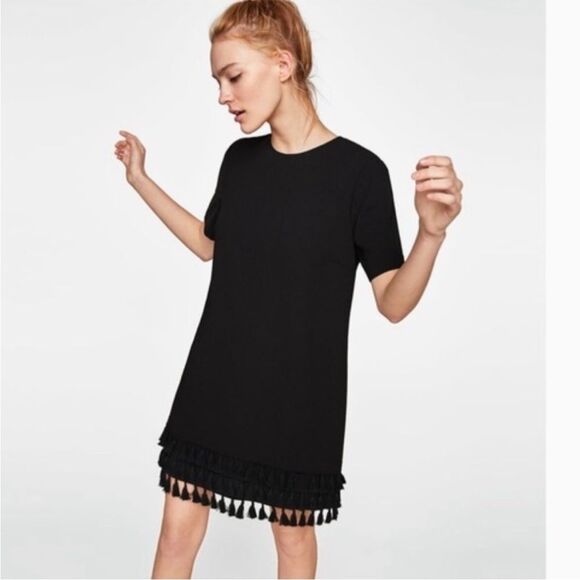 Zara Pom Pom Tassel Mini Dress - Picture 2 of 8
